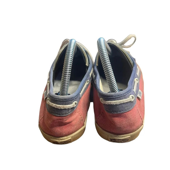 VANS Chauffette Women's‎ Boat Shoes Aqua Sea/Calypso Coral Canvas Slip-On Size 8 - Picture 4 of 7